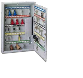 Rieffel VT-SK 210 – Schlüsselkasten, für 100 Schlüssel, Zylinderschloss, Stahlblech, Grau, 380 × 80 × 550 mm