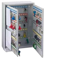 Rieffel VT-SK 2200 – Schlüsselkasten, für 200 Schlüssel, Zylinderschloss, Grau, 380 × 140 × 550 mm