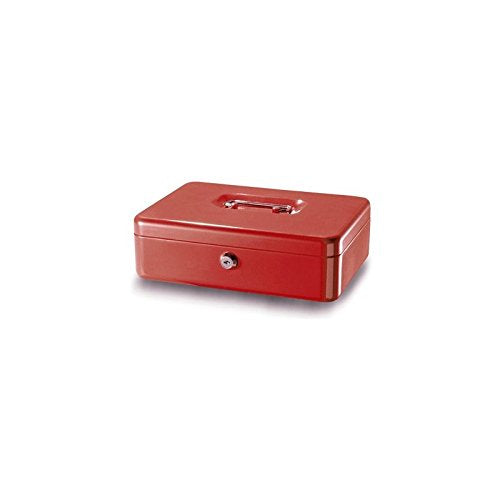 Rieffel Valorit A19092 – Geldkassette mit herausnehmbarem Münzeinsatz, 191 × 263 × 86 mm, Rot