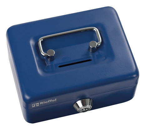 Rieffel KIKA A15470 – Geldkassette mit Einwurfschlitz, 110 × 125 × 60 mm, Blau