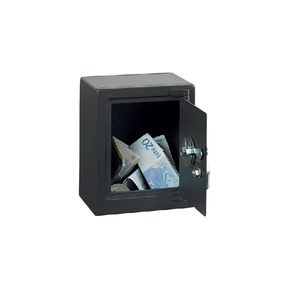 Rieffel Spardose – mit Zahlenschloss, Stahl, Anthrazit, 110 × 135 × 80 mm