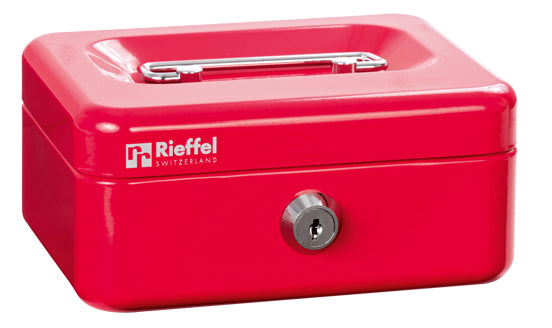 Rieffel KIKA A15472 – Geldkassette mit Einwurfschlitz, 125 × 95 × 60 mm, Rot