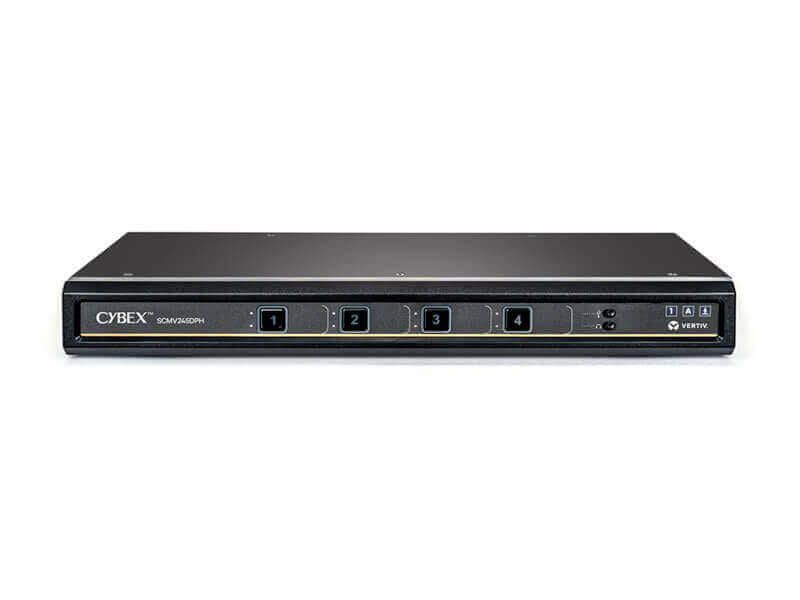 Vertiv SCMV245DPH-400 – 4-Port DisplayPort/HDMI KVM-Switch – 4K/30 Hz, USB 2.0-Hub, Audio