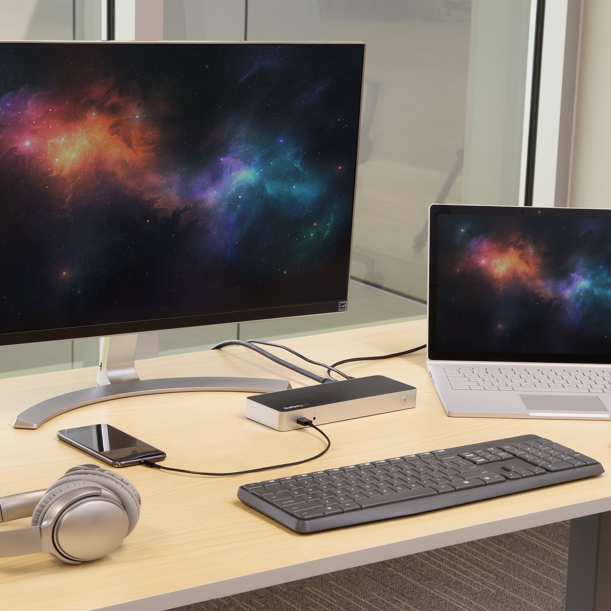 StarTech.com Dual USB C Dockingstation – USB-C, 2× HDMI, 4× USB-A, 60 W PD, GbE, 3,5 mm Audio, für Windows