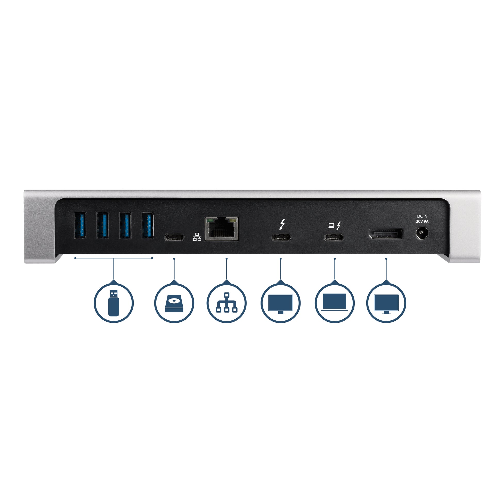 StarTech.com Dockingstation – Thunderbolt 3, 1× DP, 5× USB-A, 85 W PD, GbE, SD/microSD, 3,5 mm Audio