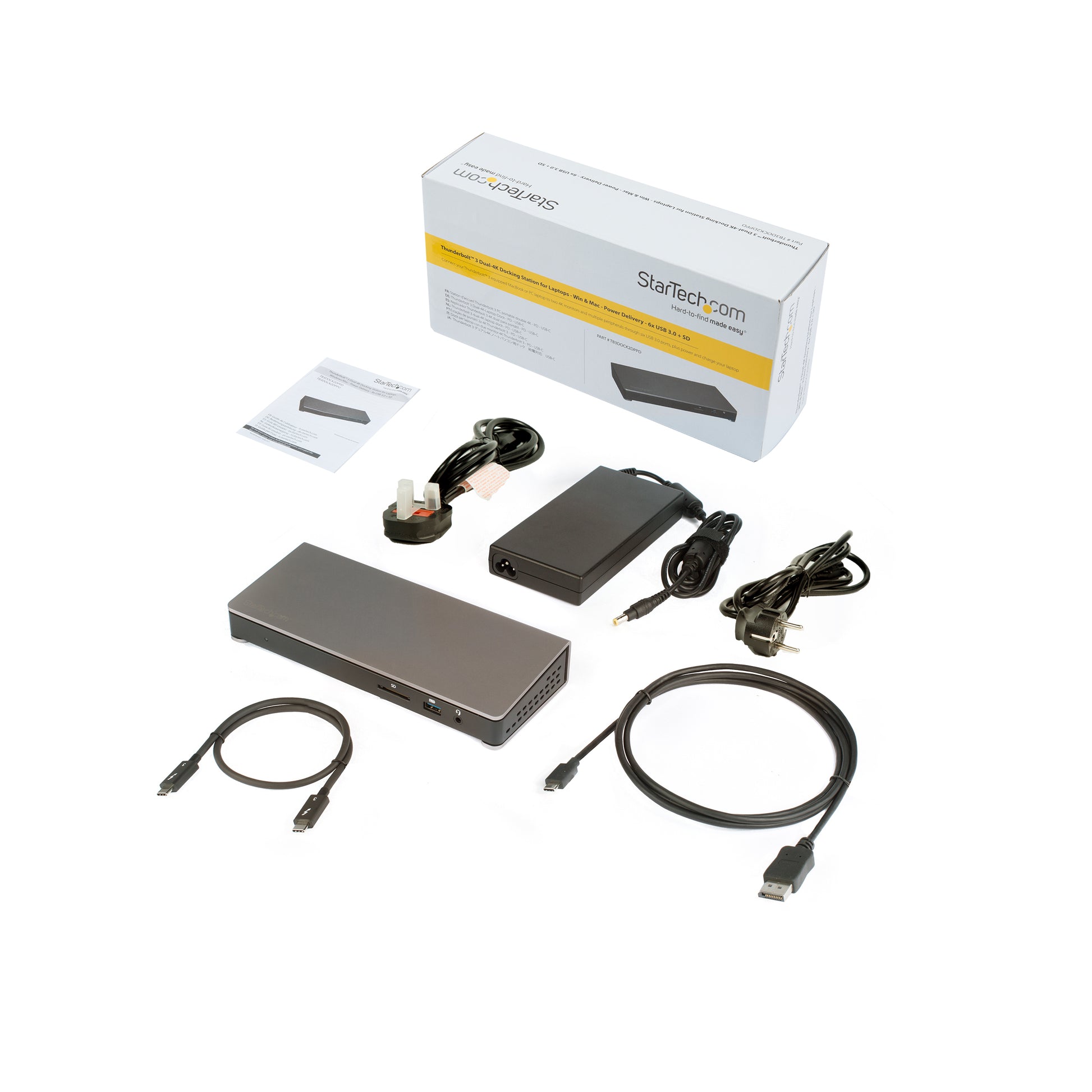 StarTech.com Dockingstation – Thunderbolt 3, 1× DP, 5× USB-A, 85 W PD, GbE, SD/microSD, 3,5 mm Audio