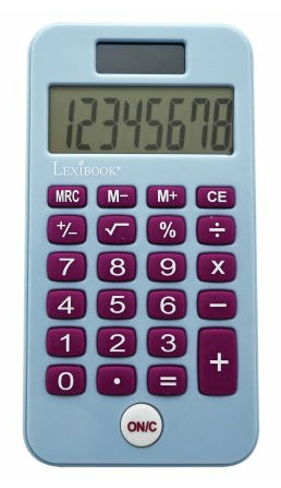 Lexibook Kinder-Taschenrechner Die Schneekönigin – 8-stellig – Solar/Batterie, mit Schutzabdeckung