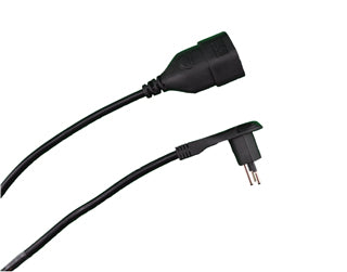 M. Schönenberger Verlängerungskabel, T12–T13, 2 m, 1 mm², mit Kinderschutz, Flachstecker – schwarz