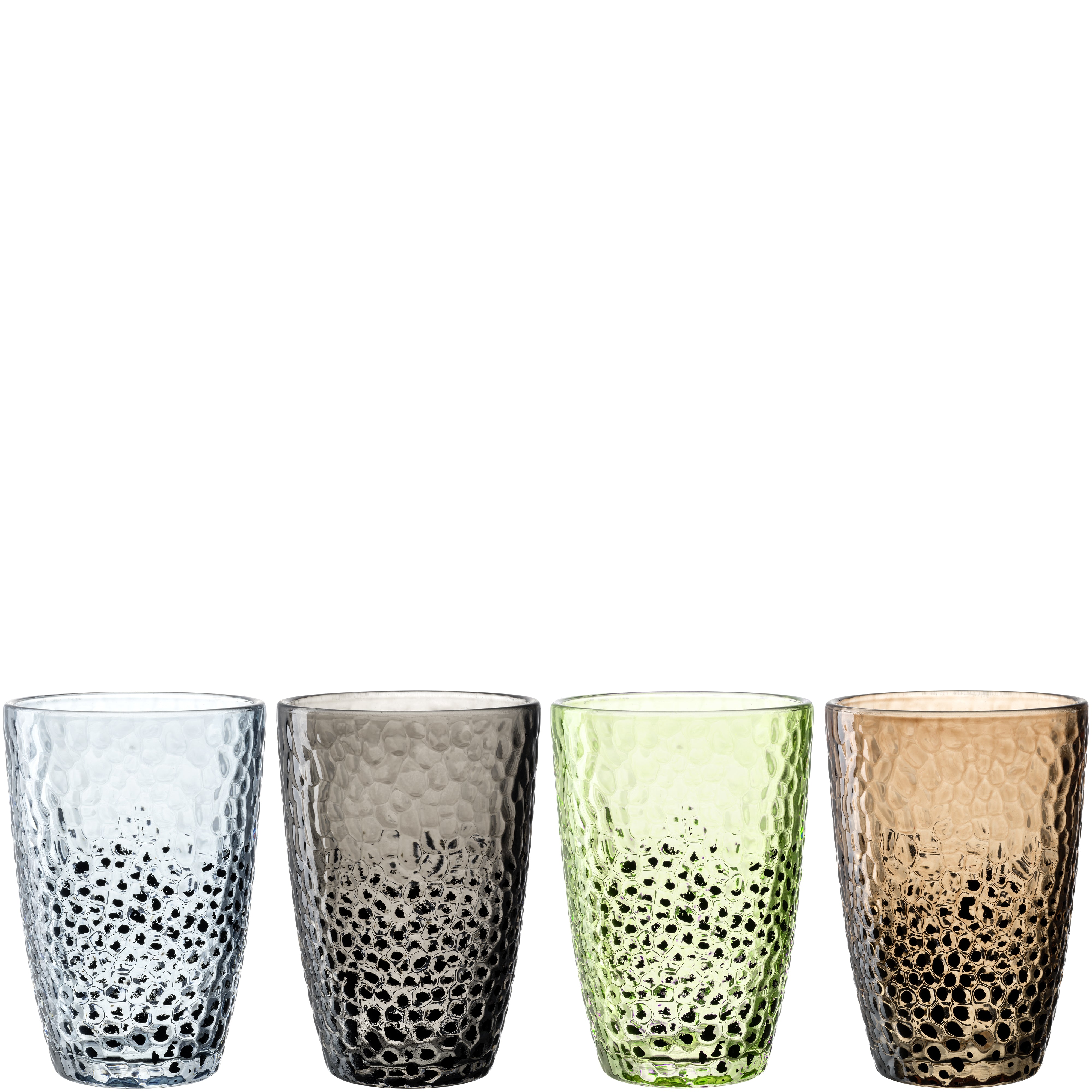LEONARDO Trinkglas – 0,34 l, Kalk-Natron-Glas, Mehrfarbig, Spülmaschinenfest, 4 Stück