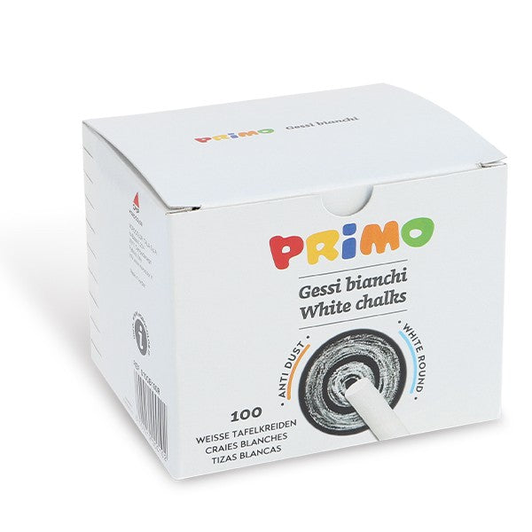 Primo Runde Tafelkreiden – Weiss – 100 Stück – Für Tafel – Ø 10 mm × 80 mm – In Schachtel