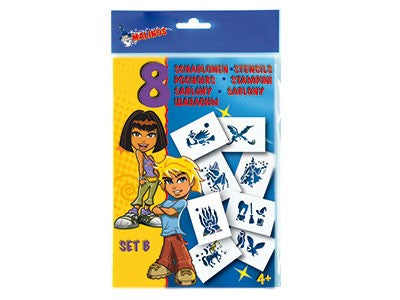 Malinos Malschablone, Magie, 16,5 × 26 cm, 8er-Set, Weiss