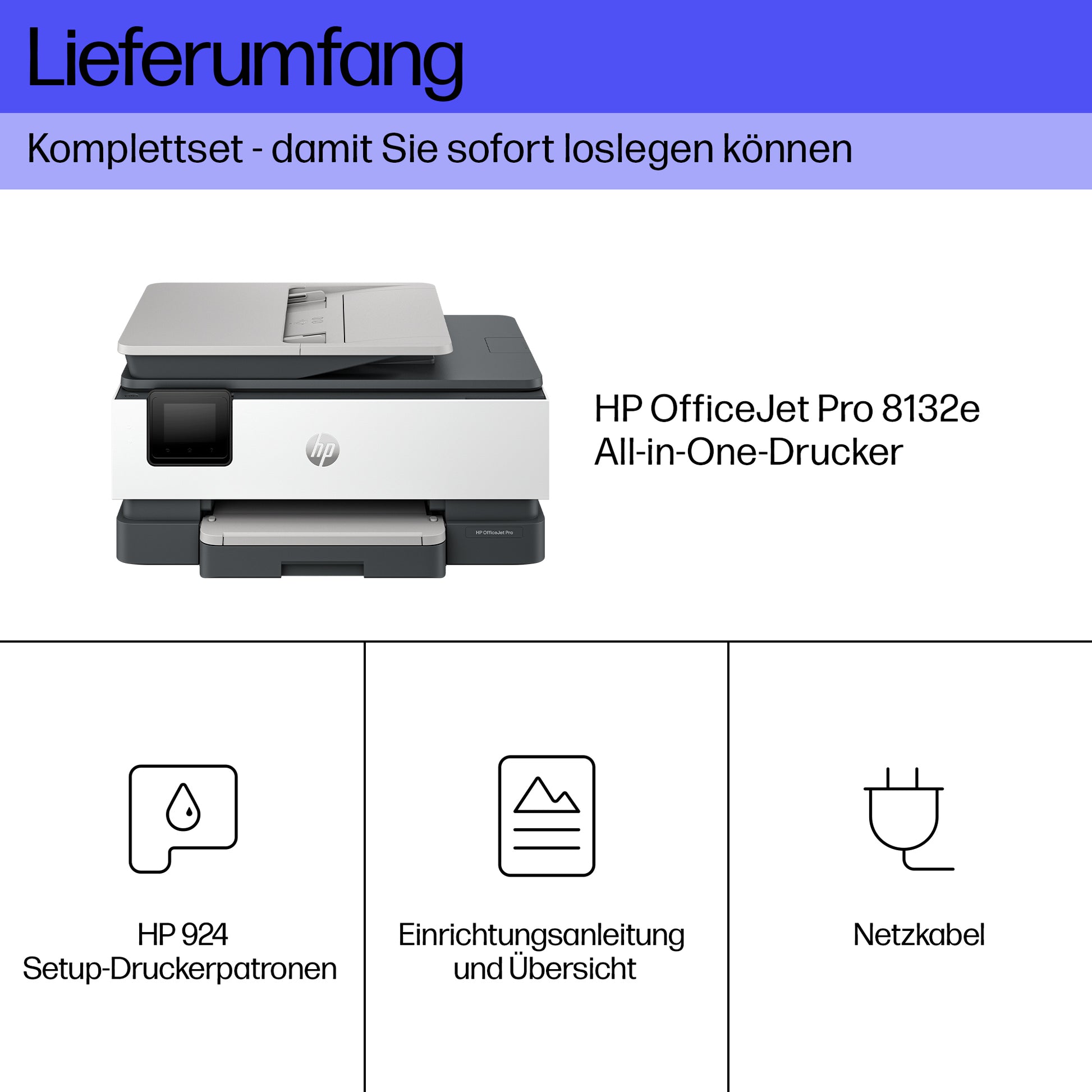 HP OfficeJet Pro 8132e – Farbiges Tintenstrahl-MFP, 4-in-1