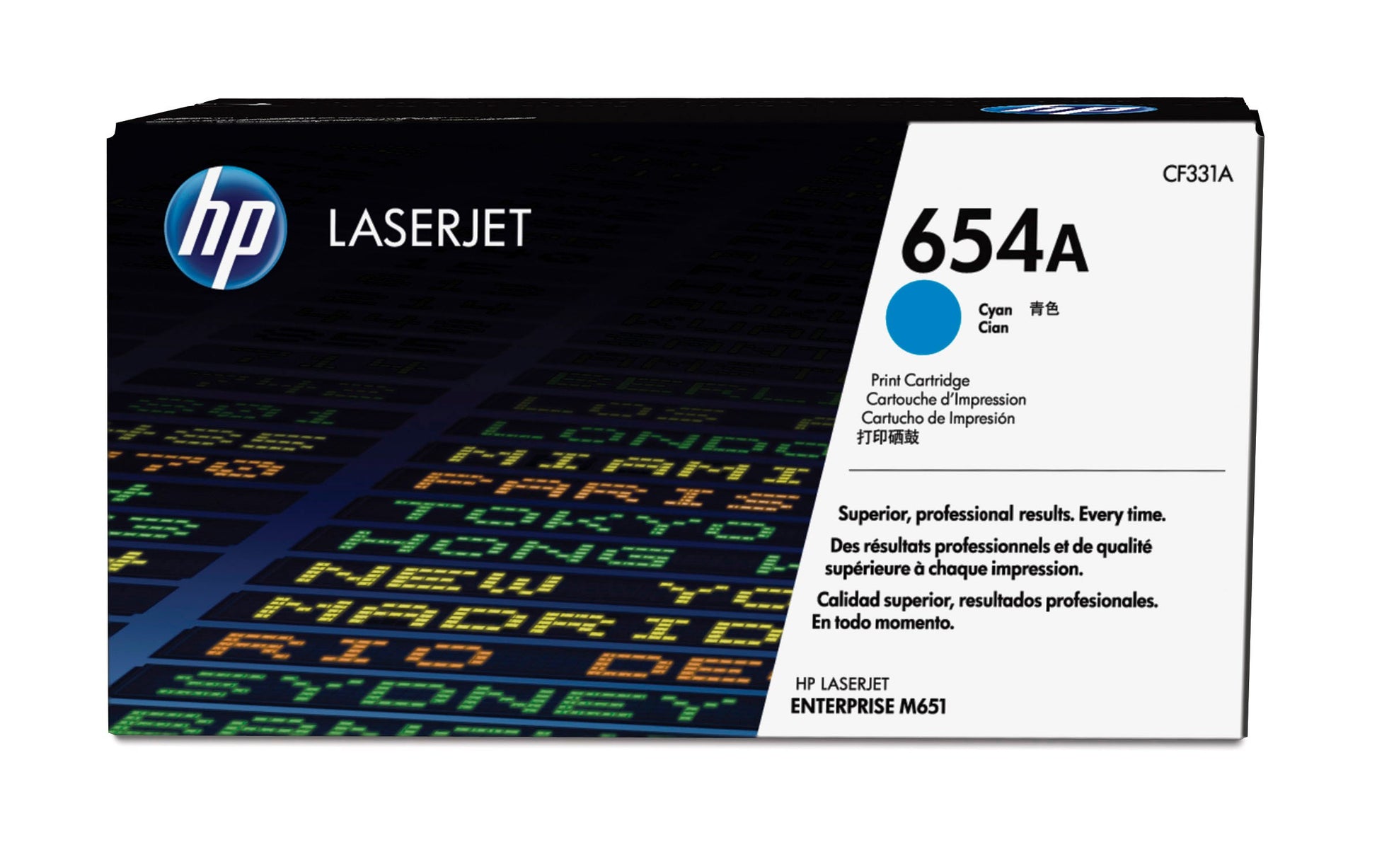 HP 654A CMYK Toner – Original –  – je ca. 20'500/15'000 Seiten – für HP Color LaserJet Enterprise M651