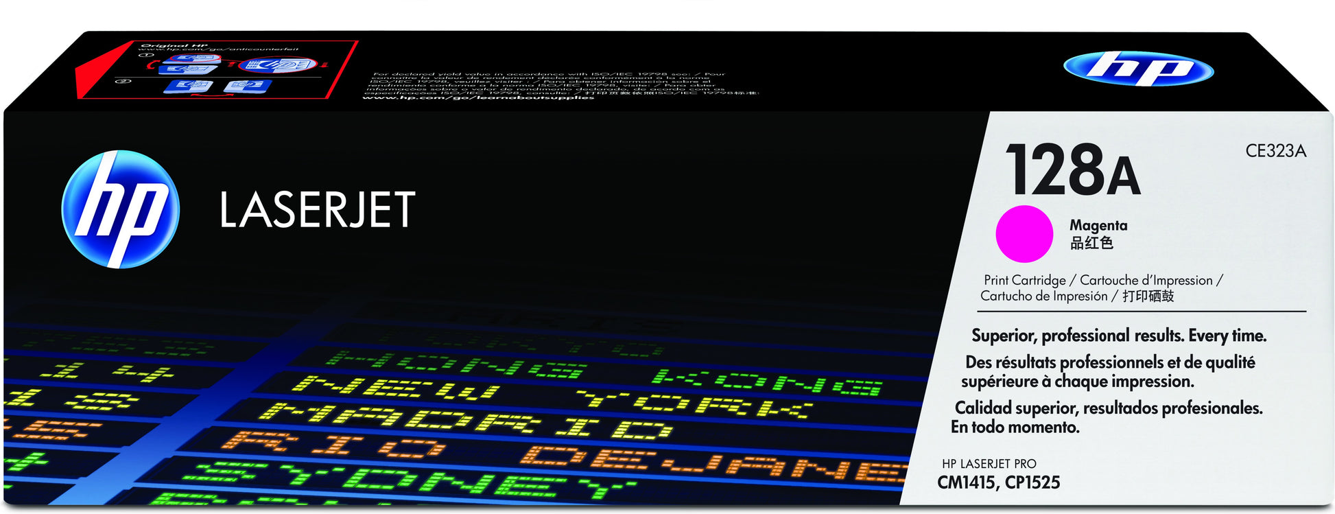 HP 128A (CE323A/CE320A/CE321A/CE322A) CMYK Toner – Original –  – je 2’000/1’300 Seiten – für HP