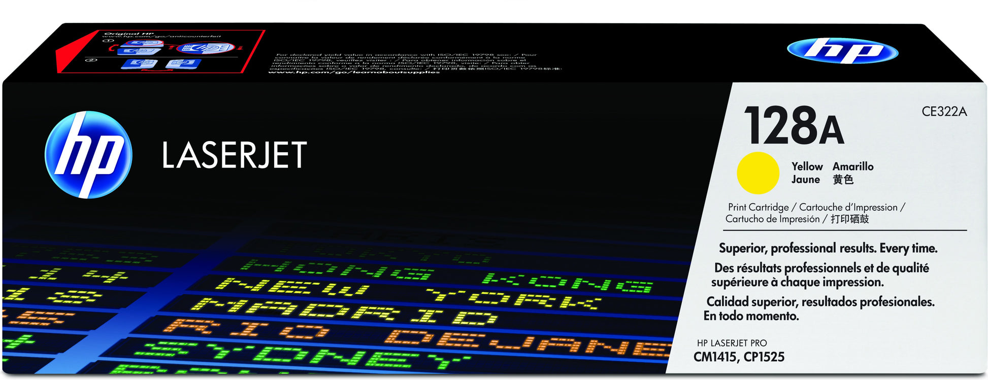 HP 128A (CE323A/CE320A/CE321A/CE322A) CMYK Toner – Original –  – je 2’000/1’300 Seiten – für HP