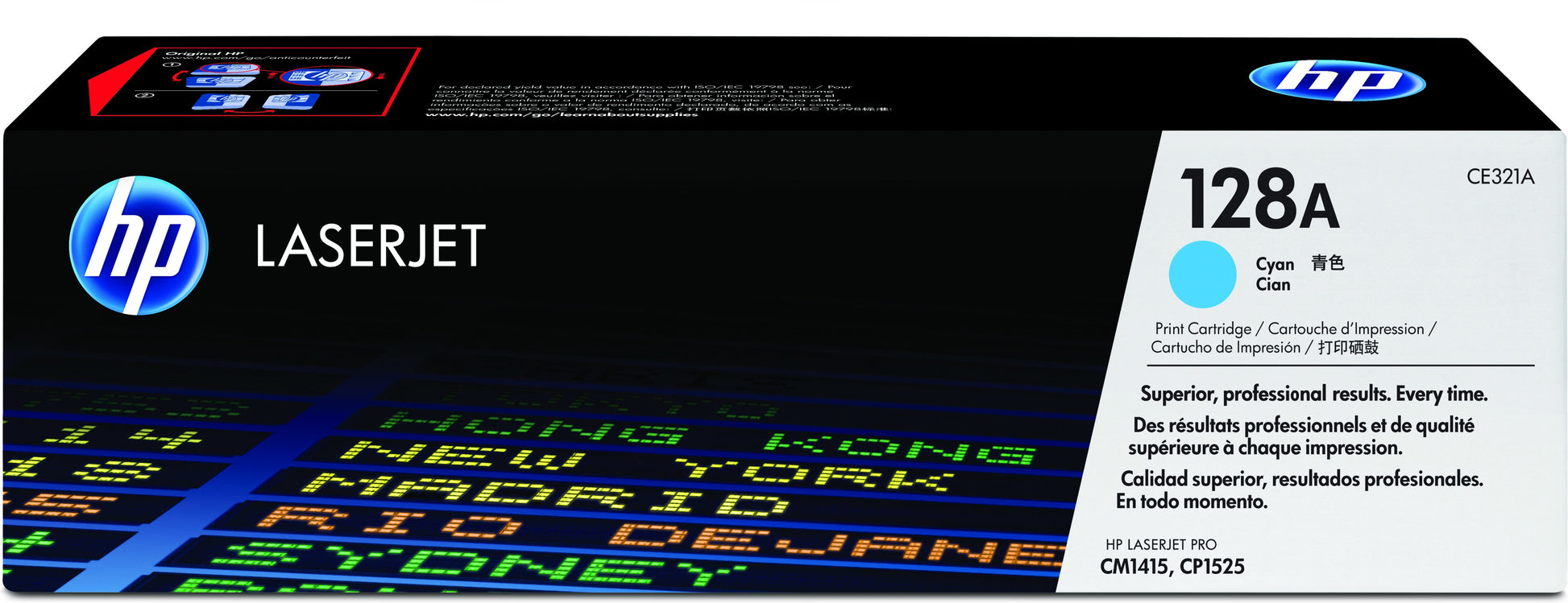 HP 128A (CE323A/CE320A/CE321A/CE322A) CMYK Toner – Original –  – je 2’000/1’300 Seiten – für HP
