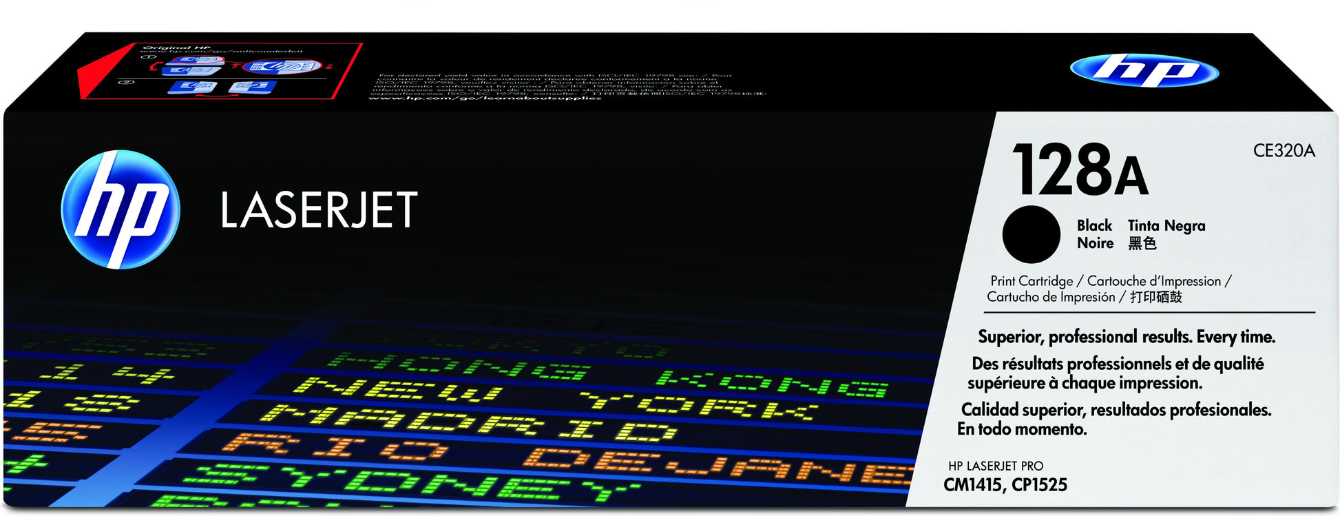 HP 128A (CE323A/CE320A/CE321A/CE322A) CMYK Toner – Original –  – je 2’000/1’300 Seiten – für HP