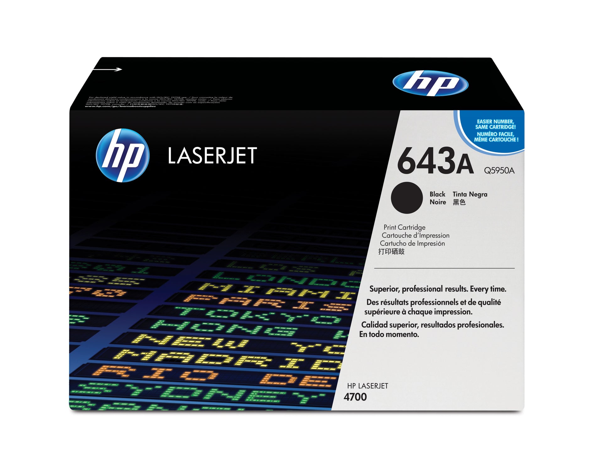 HP 643A CMYK Toner – Original –  – je ca. 10'000/11'000 Seiten – für HP Color LaserJet 4700