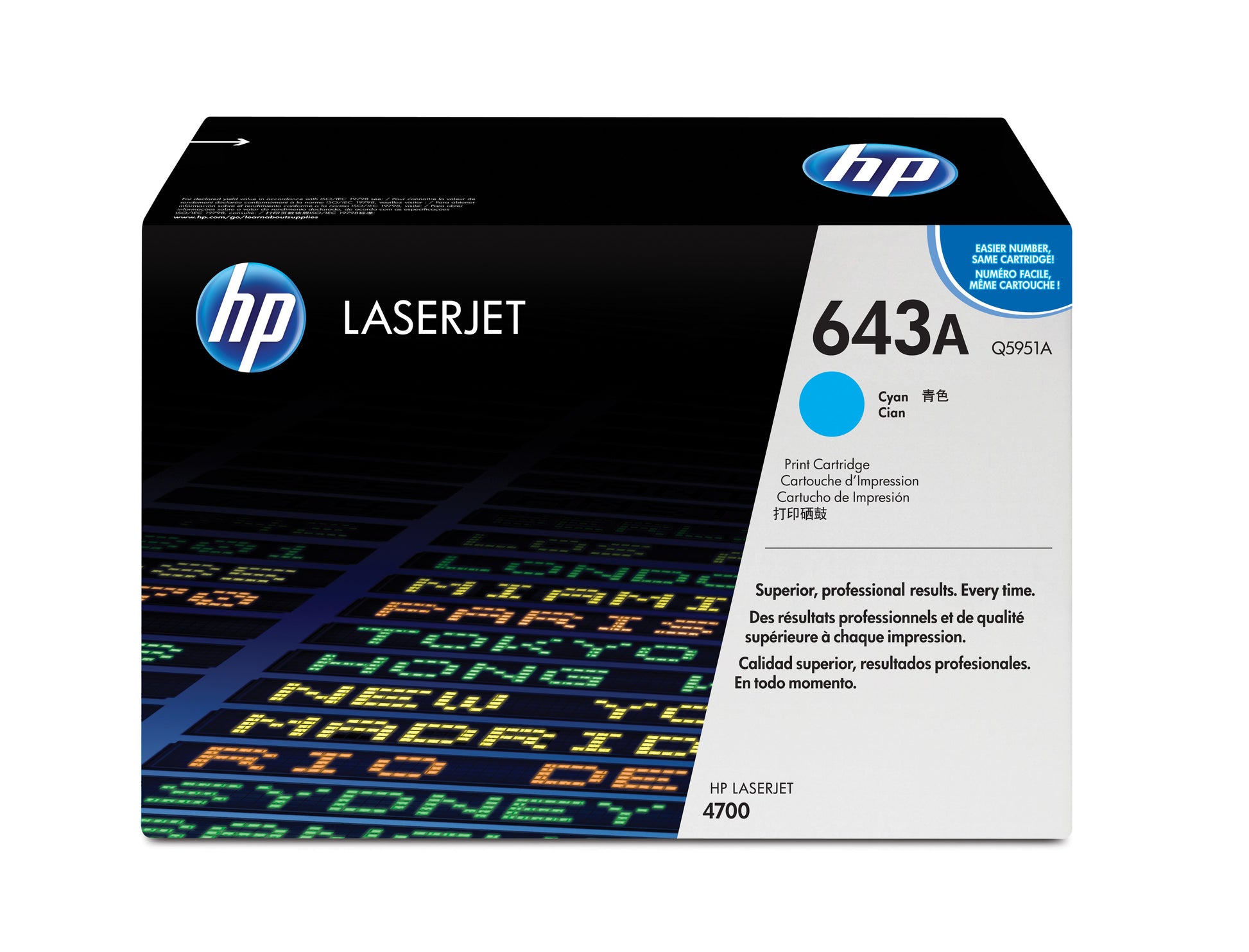 HP 643A CMYK Toner – Original –  – je ca. 10'000/11'000 Seiten – für HP Color LaserJet 4700
