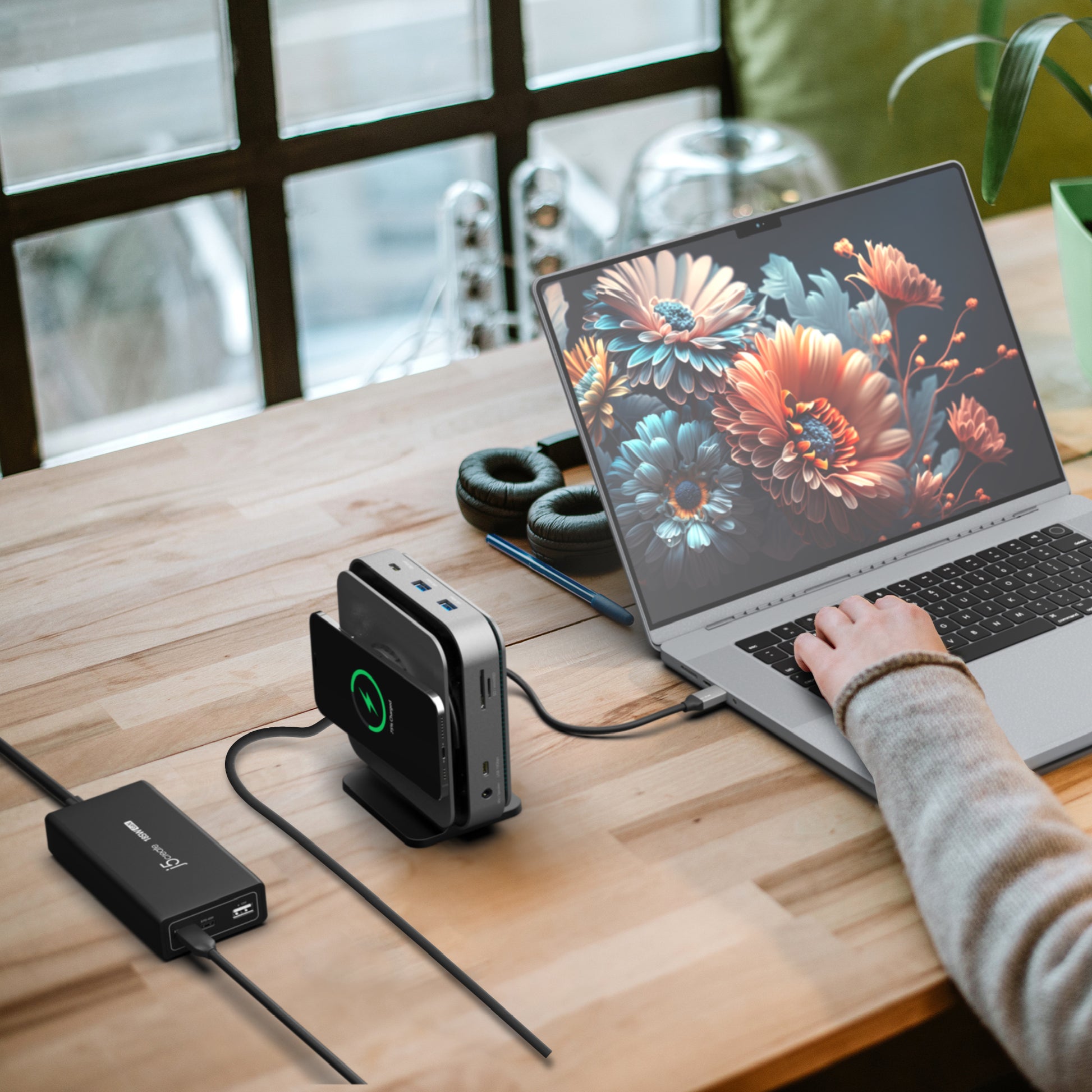 j5create JCD3199-N Dockingstation – USB-C, 2× HDMI, 2× USB-A, 3× USB-C, 140 W PD, GbE, für Windows/Mac/Android