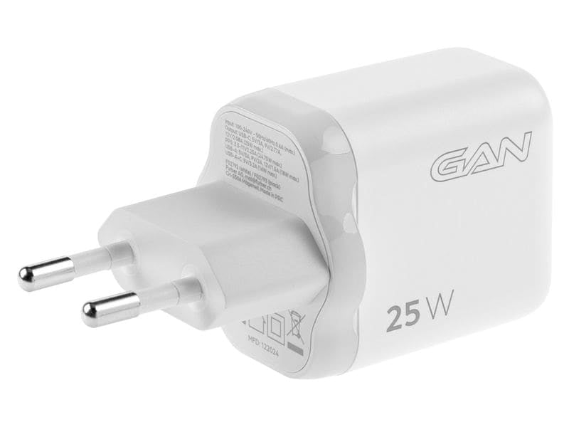 ONIT F02792 USB-Ladegerät 25 W – USB-C×1, USB-A×1 – PD 3.0, QC 3.0, PPS, GaN, EU-Stecker (Typ C)