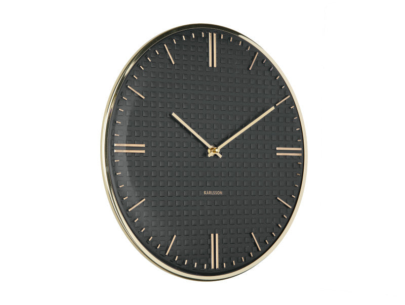 Karlsson Riqueza Wanduhr – Analog, Ø 35 cm, Schwarz, Metall