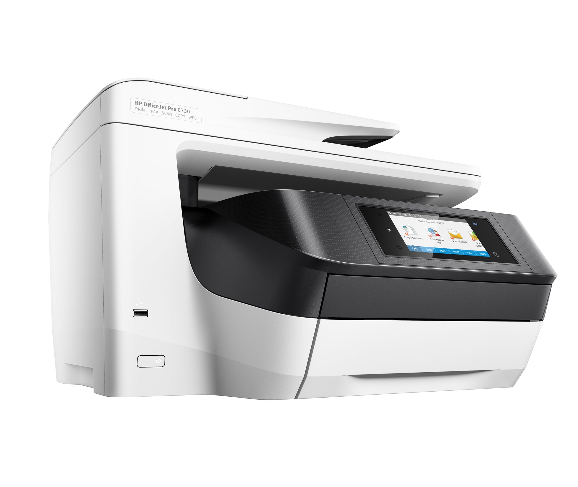 HP Officejet Pro 8730 – Farbiger Tintenstrahl-MFP A4, 4-in-1 – USB/WLAN – Duplex, ADF – 24 Seiten/Min. S/W, 20 Seiten/Min. Farbe