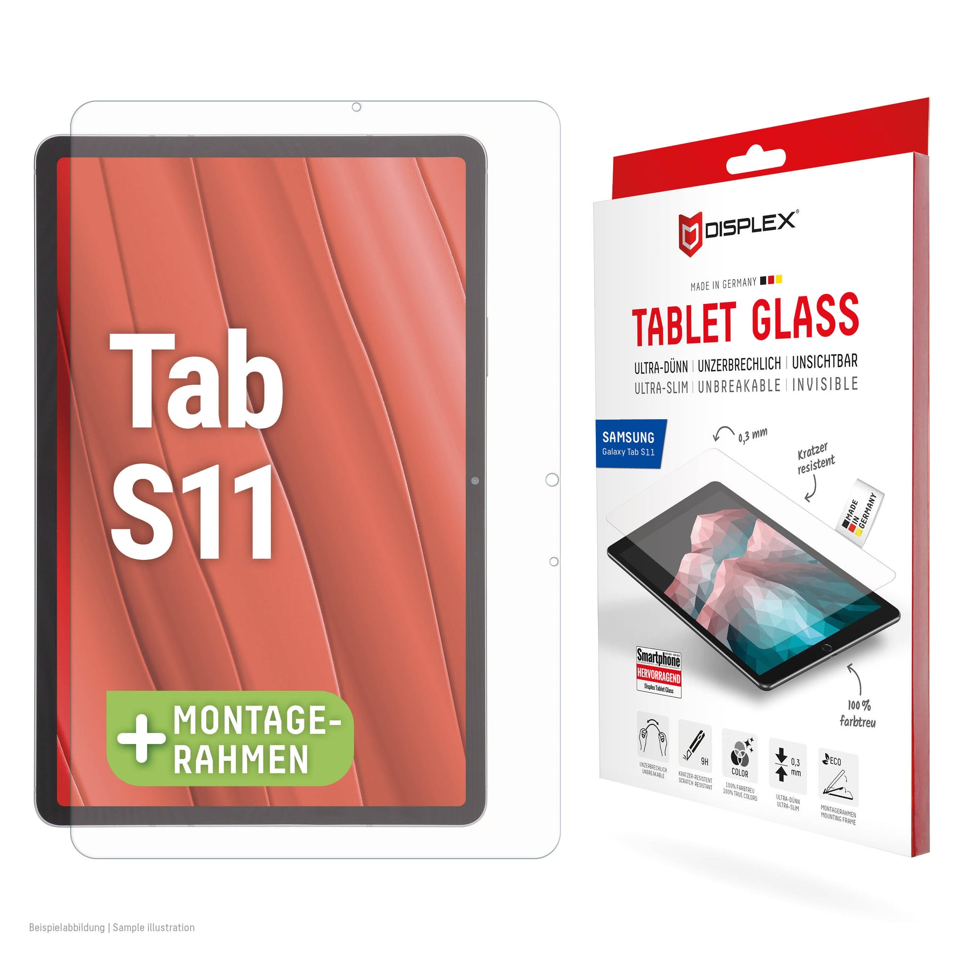Displex Panzerglas für Galaxy Tab S11 – 9H, Anti-Fingerprint