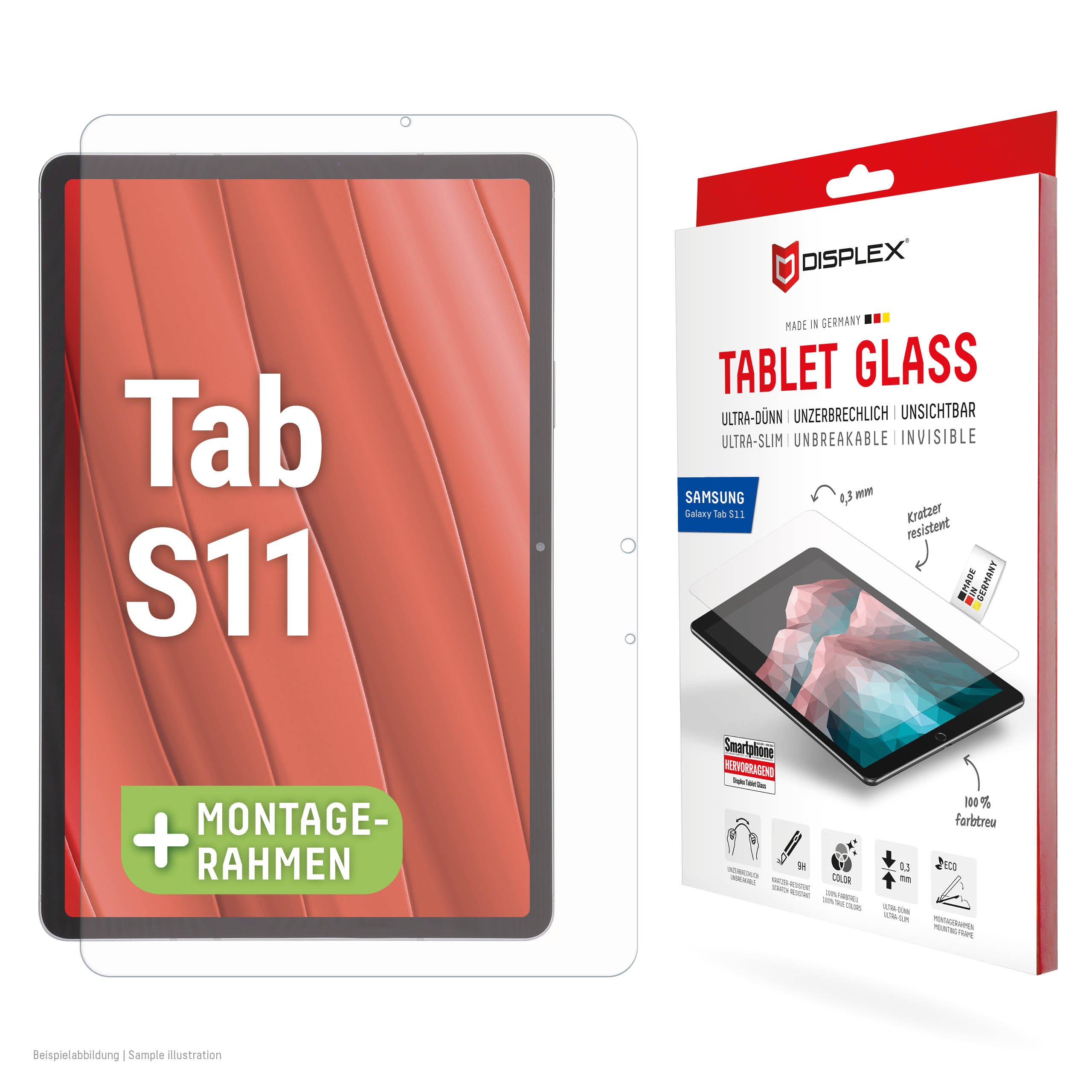 Displex Panzerglas für Galaxy Tab S11 – 9H, Anti-Fingerprint