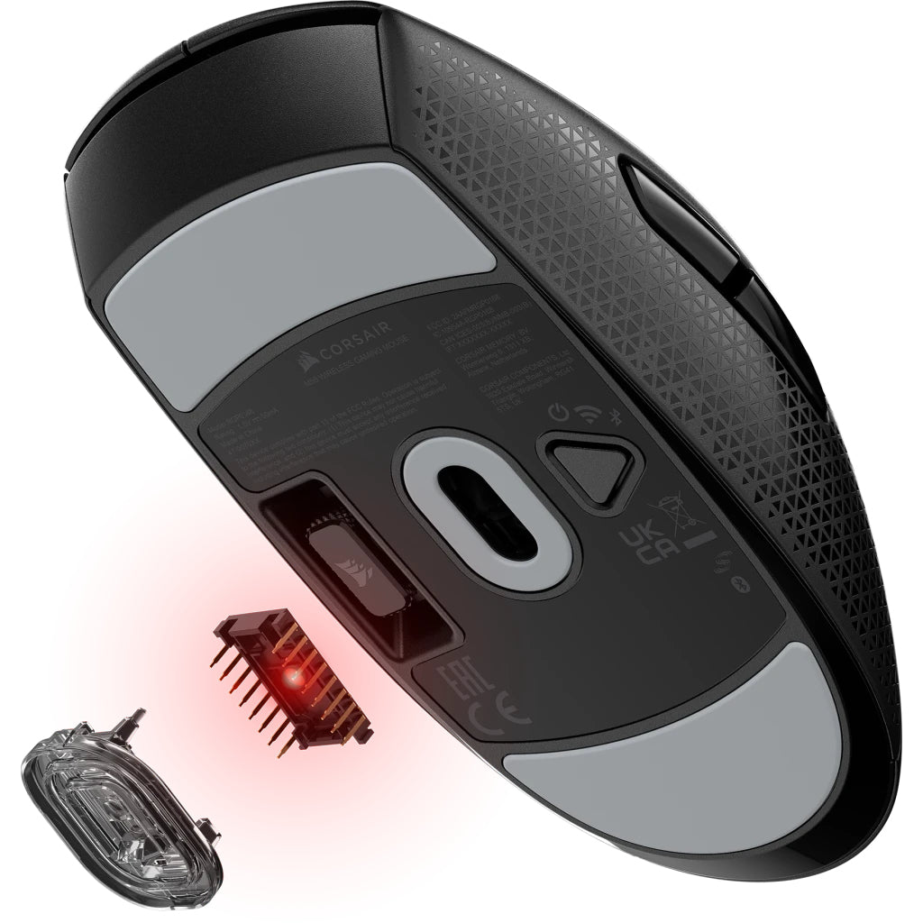 Corsair M55 Wireless Maus – kabellos, 24'000 dpi, 6 Tasten, beidhändig, programmierbare DPI, schwarz