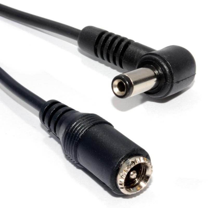 CoreParts DC-Verlängerungskabel – 5,5×2,5 mm gewinkelt (Stecker), schwarz