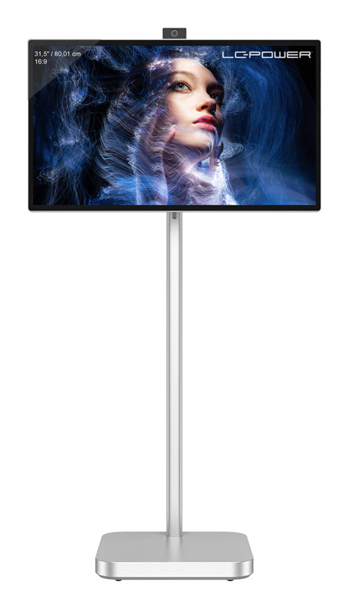 LC-Power LC-M32S4K – Monitor, 31,5" 4K UHD (3840 × 2160), VA, Touch, 60 Hz, 350 cd/m², Webcam, USB-C, Silber
