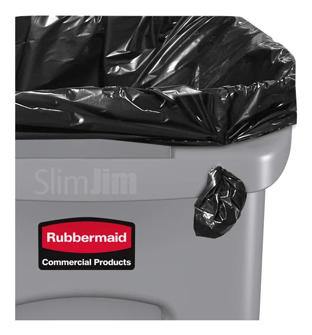 Rubbermaid Recyclingbox Slim Jim – 87 l – Kunststoff, rechteckig – gelb, ohne Deckel, mit Lüftungskanälen