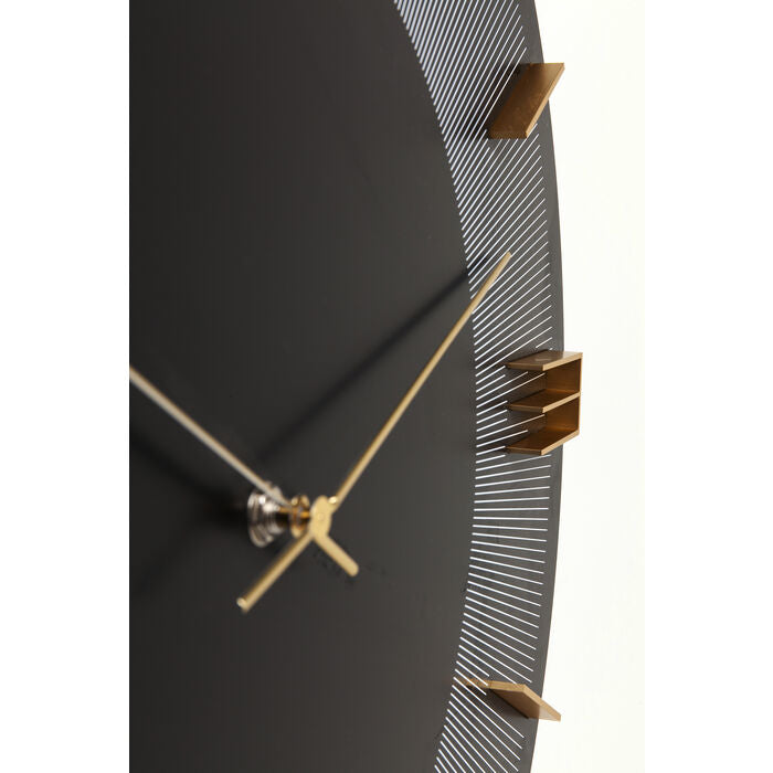KARE Design Wanduhr Leonardo – Ø 49 cm, schwarz, Kunststoff