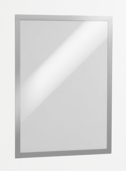 Durable Info-Rahmen – 325 × 445 mm, silber, selbstklebend, wiederablösbar, für A3