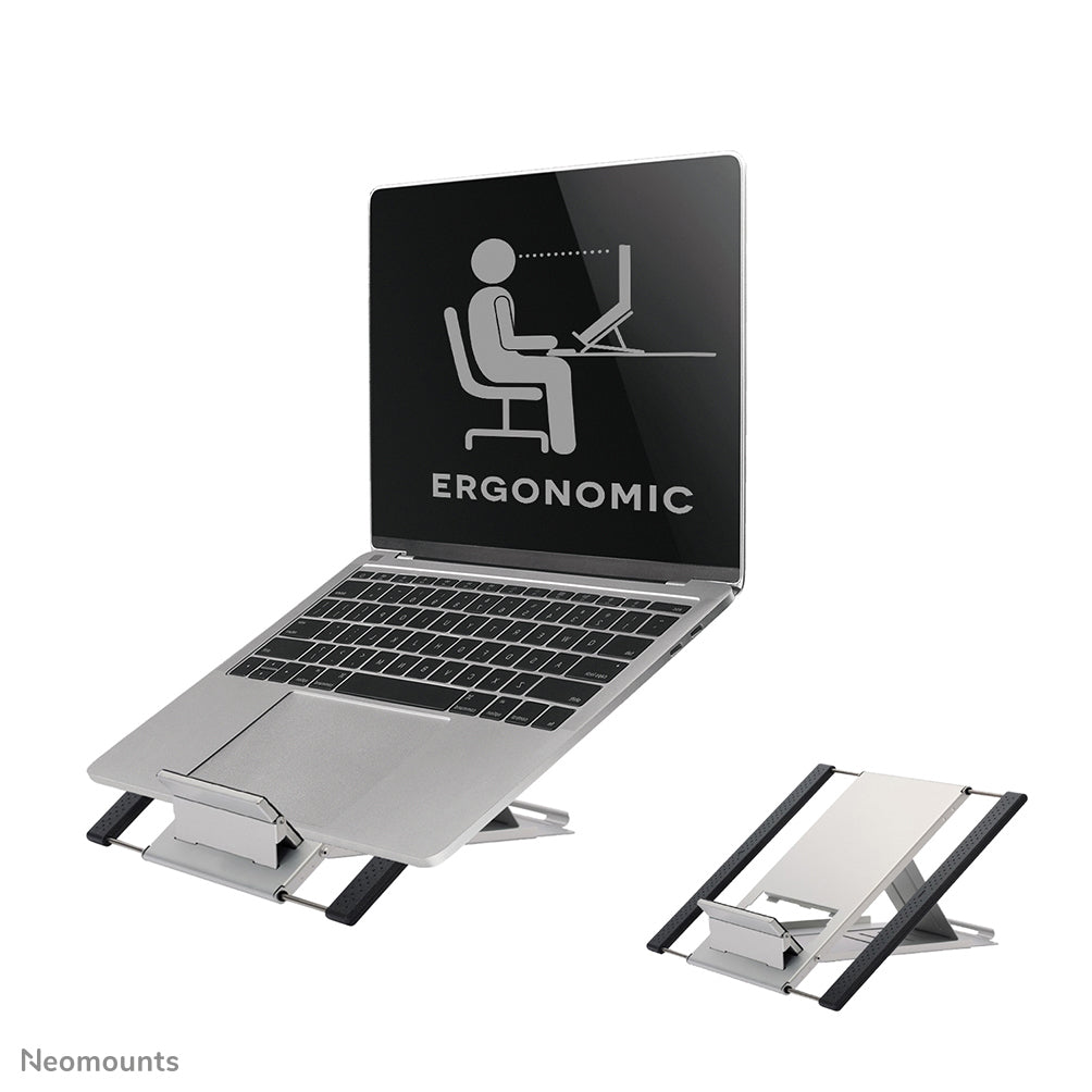 Neomounts Laptop-Ständer – bis 22"/5 kg, höhenverstellbar, neigbar – Silber