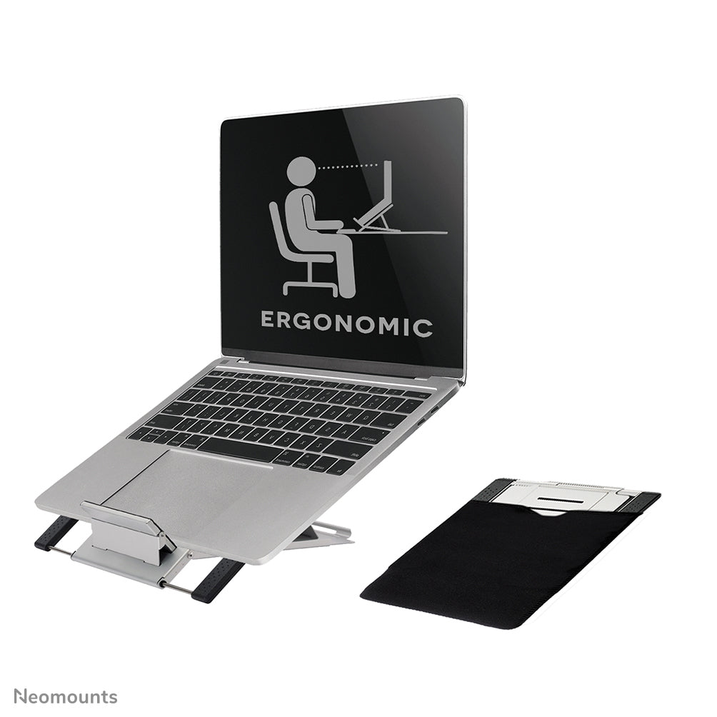 Neomounts Laptop-Ständer – bis 22"/5 kg, höhenverstellbar, neigbar – Silber