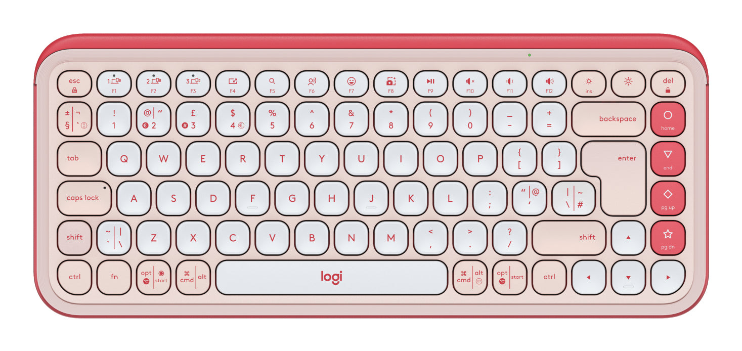 Logitech POP ICON KEYS – Tastatur, UK-Layout (EN), Rosa