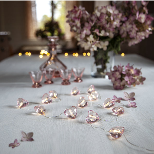 Star Trading Lichterkette – Starterset, 165 cm, 0,14 W, Warmweiss, Rosa, Timer, Batteriebetrieb