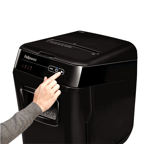 Fellowes AutoMax 200M – Aktenvernichter mit Autofeed 200 Blatt, DIN P-5, Partikelschnitt 2 × 14 mm, 32 l