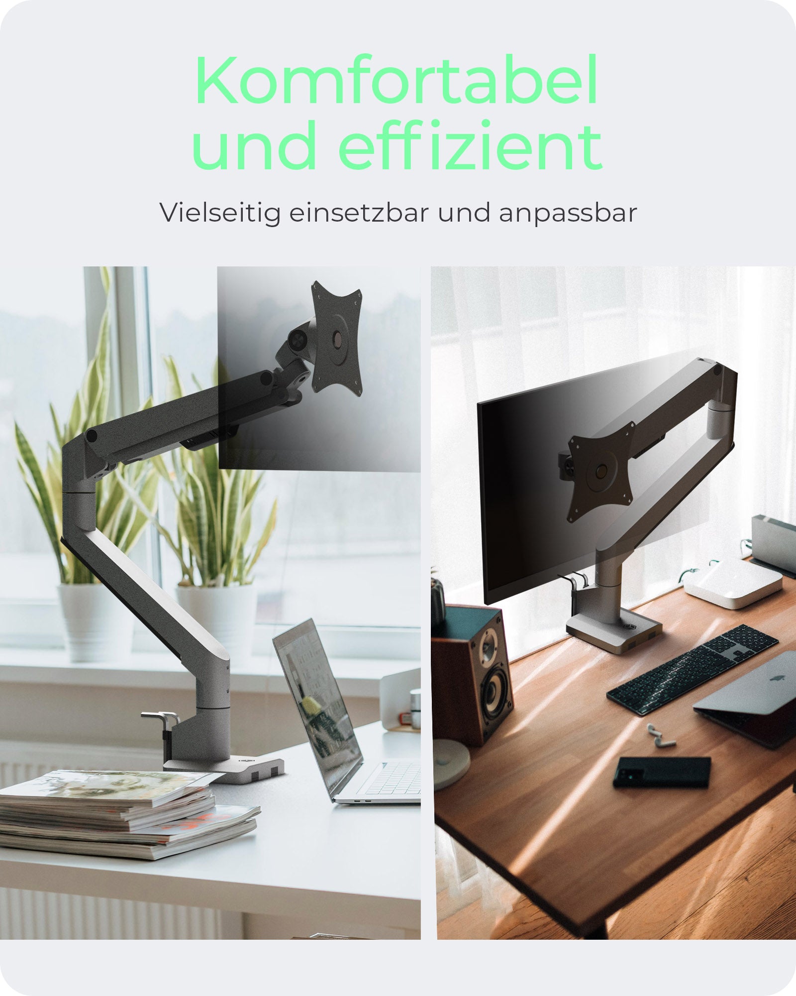 ICY BOX IB-MS523-T – Monitorarm Tischhalterung – Klemme/Durchführung – 1 Monitor – 17–32" – VESA 75×75/100×100