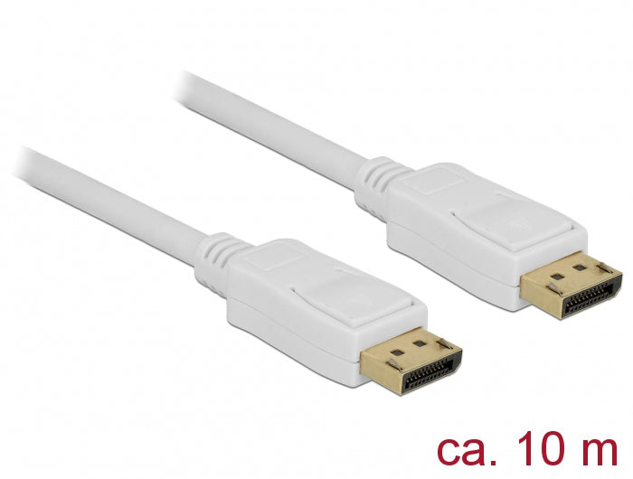 DeLOCK DisplayPort Kabel DP 1.2 4K 60 Hz – 10 m – Weiss