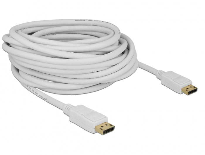 DeLOCK DisplayPort Kabel DP 1.2 4K 60 Hz – 10 m – Weiss