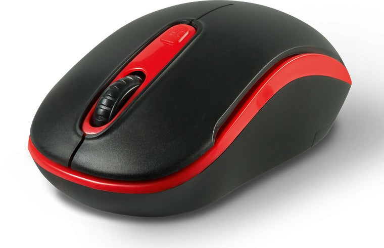 SPEEDLINK Ceptica – Maus – Kabellos (2,4 GHz), 1600 DPI, beidhändig, Schwarz/Rot