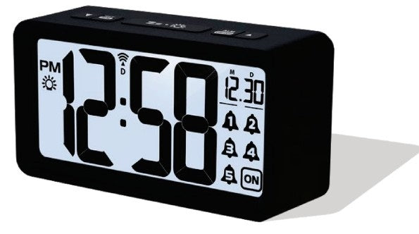 Technoline Digitalwecker – Funk, Schlummerfunktion, Nachtlicht, 12,9 × 6,7 × 4,0 cm, Schwarz
