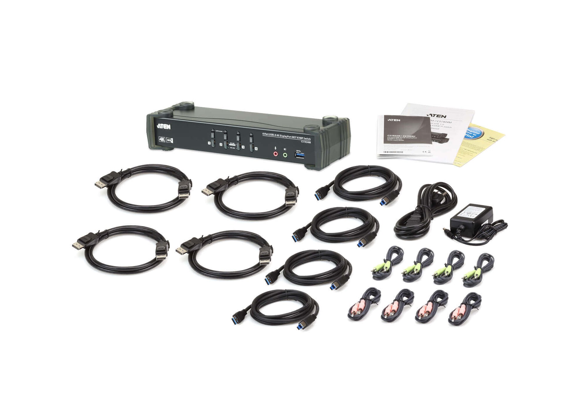ATEN KVM-Switch 4×1, USB 3.2 Gen 1/DisplayPort, 4K (3840 × 2160), MST