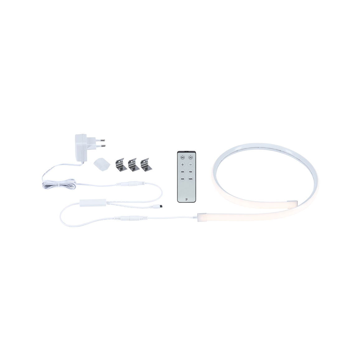 Paulmann LED-Strip SimpLED – 1 m, 660 lm, 4,5 W, 3000 K, dimmbar, weiss, inkl. Netzteil, Fernbedienung