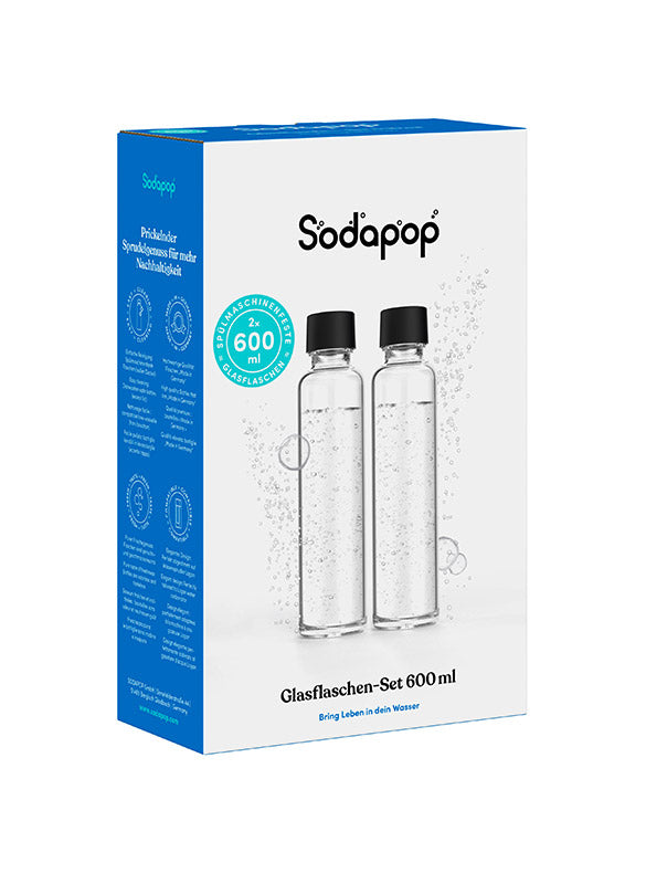 mySodapop Karbonisiererflasche 600 ml – für Logan, 2 Stk., Glas, Transparent
