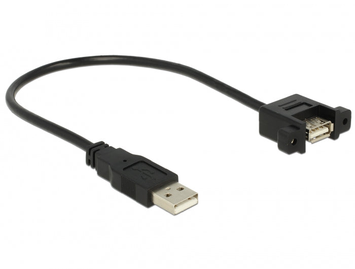 DeLOCK USB-A Verlängerungskabel (Stecker auf Buchse) – USB 2.0 (480 Mbit/s) – 0,25 m – Schwarz