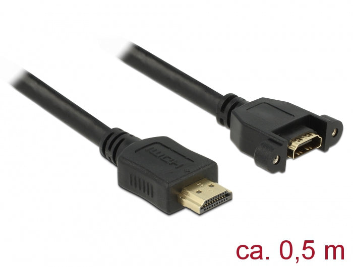 DeLOCK HDMI Verlängerungskabel HDMI 1.4 4K 30 Hz – 0,5 m – Ethernet